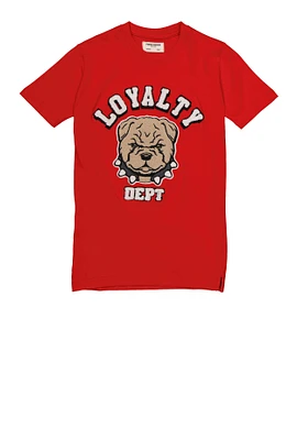 Boys Loyalty Dept Chenille Patch Graphic Tee, Red, Size 8