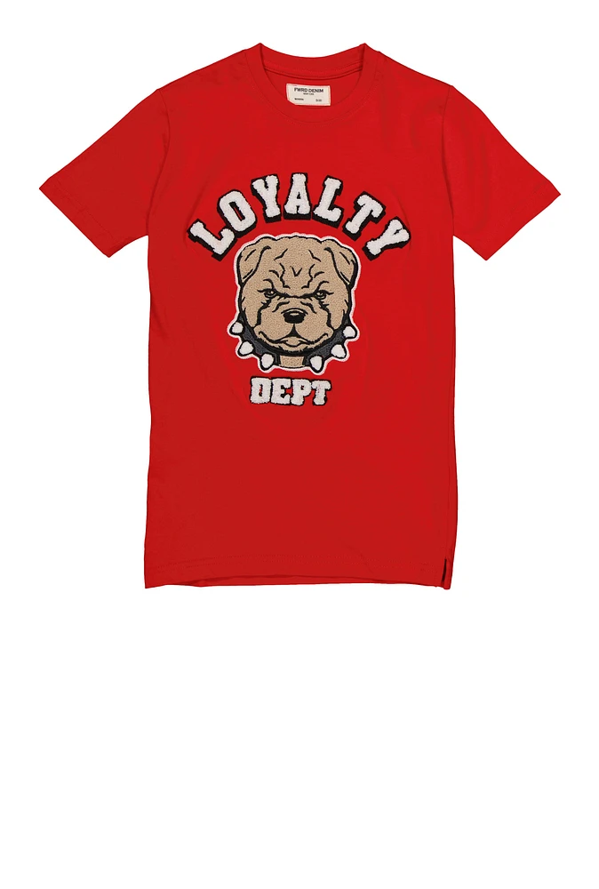 Boys Loyalty Dept Chenille Patch Graphic Tee, Red, Size 18-20