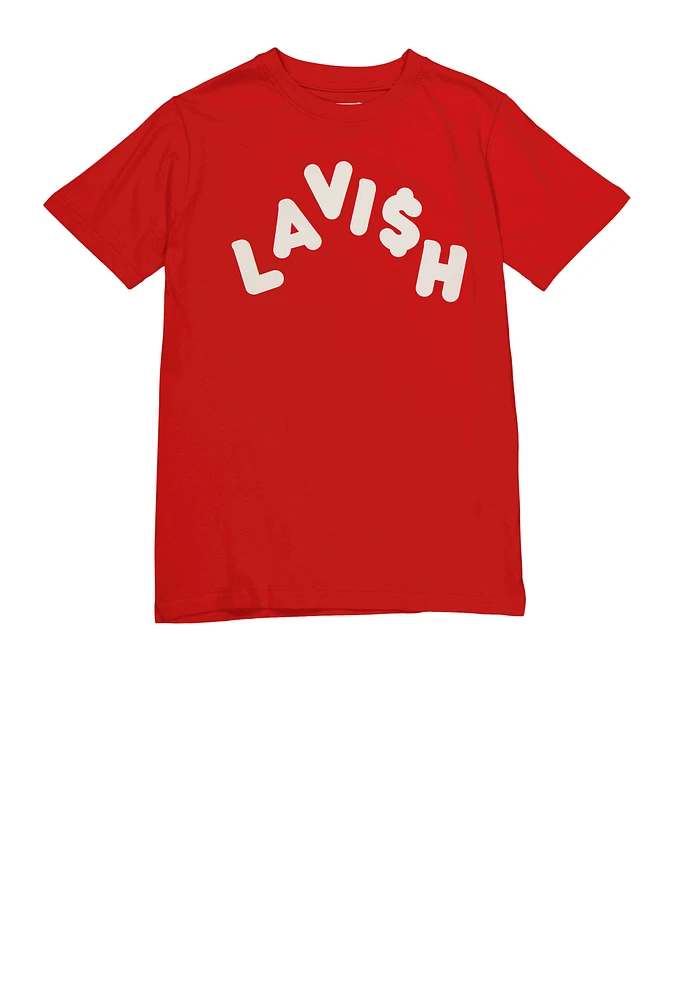 Boys Lavish Graphic Tee, Red, Size 8