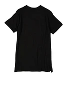 Boys Bunny Chenille Patch Graphic T Shirt, Black, Size 8