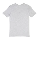 Boys Puma Logo Marled Crew Neck Tee, Grey, Size 18-20