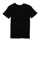 Boys Puma Logo Tee, Black, Size XL