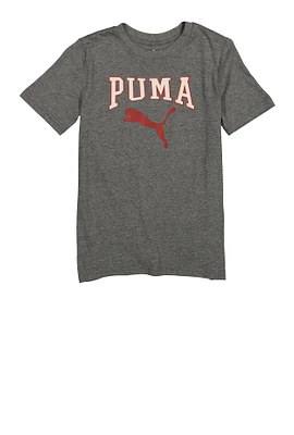 Boys Puma Marled Graphic Tee, Grey, Size L