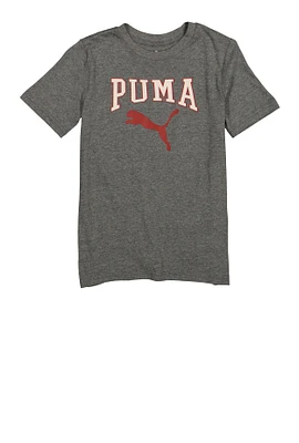 Boys Puma Marled Graphic Tee, Grey, Size S