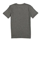 Boys Puma Marled Graphic Tee, Grey, Size S