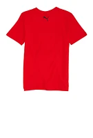 Boys Puma Square Logo Graphic Tee with Socks, Red, Size 14-16