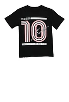 Boys Messi Signature Graphic Tee, Black, Size 10-12