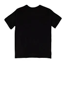 Boys Messi Logo Short Sleeve T Shirt, Black, Size 14-16