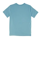 Boys Messi Logo Short Sleeve Tee, Blue,