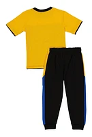 Little Boys King Respect Graphic Tee and Joggers, Yellow, Size 4