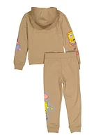 Little Boys SpongeBob Graphic Hoodie and Joggers, Beige,