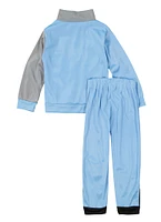 Little Boys Varsity Stripe Zip Front Track Jacket and Joggers, Blue, Size 4