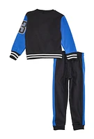 Little Boys Original Legend Varsity Jacket and Joggers, Black, Size 4