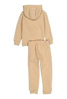 Little Boys Quilted Detail Hooded Sweatshirt and Joggers,