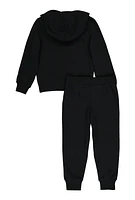 Little Fleece Boys Messi Graphic Hoodie and Joggers, Black, Size 6