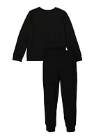 Boys Puma Logo Sweatshirt and Joggers, Black, Size 14-16