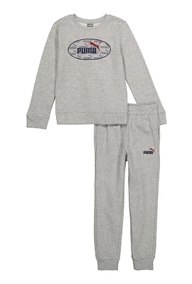 Boys Puma Sweatshirt and Joggers, Grey, Size L