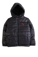 Boys Puma Logo Puffer Jacket, Black, Size L