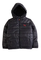 Boys Puma Logo Puffer Jacket, Black, Size M