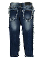 Little Boys Skinny Frayed Jeans, Blue,
