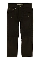 Little Boys Zip Detail Moto Skinny Jeans, Black,