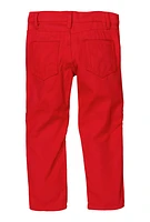 Little Boys Zipper Detail Moto Skinny Jeans, Red, Size 4