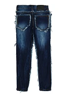 Boys Frayed Slim Jeans, Blue, Size 10