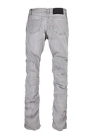 Boys Distressed Stacked Jeans, Grey, Size 8