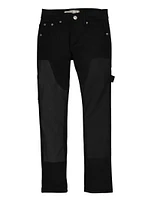 Boys Waxed Detail Skinny Carpenter Jeans, Black, Size 12