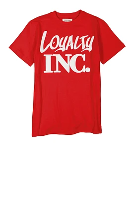 Boys Loyalty Inc T Shirt, Red, Size 10-12