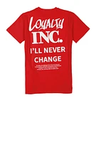Boys Loyalty Inc T Shirt, Red, Size 10-12