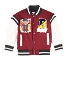 Little Boys Royalty Chenille Patch Graphic Varsity Jacket, 5-6