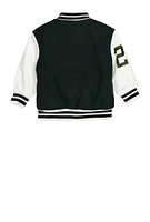 Little Boys Greatest Of All Time Varsity Jacket, Green, Size 5-6