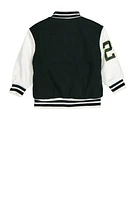 Little Boys Greatest Of All Time Varsity Jacket, Green, Size 4