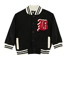 Little Boys Bear Athletic Dept Graphic Varsity Jacket, Black, Size 4