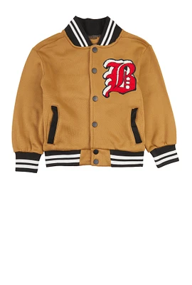 Little Boys Bear Athletic Dept Graphic Varsity Jacket, Yellow, Size 7