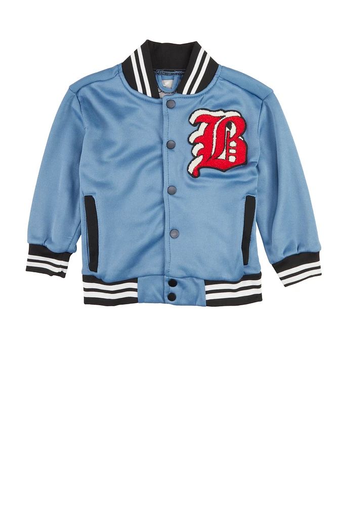 Little Boys Bear Athletic Dept Graphic Varsity Jacket, Blue, Size 5-6