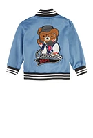 Little Boys Bear Athletic Dept Graphic Varsity Jacket, Blue, Size 7