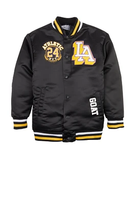 Boys Athletic Graphic Varsity Bomber Jacket,