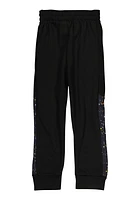 Little Boys Paint Splatter Detail Fleece Joggers, Black, Size 4
