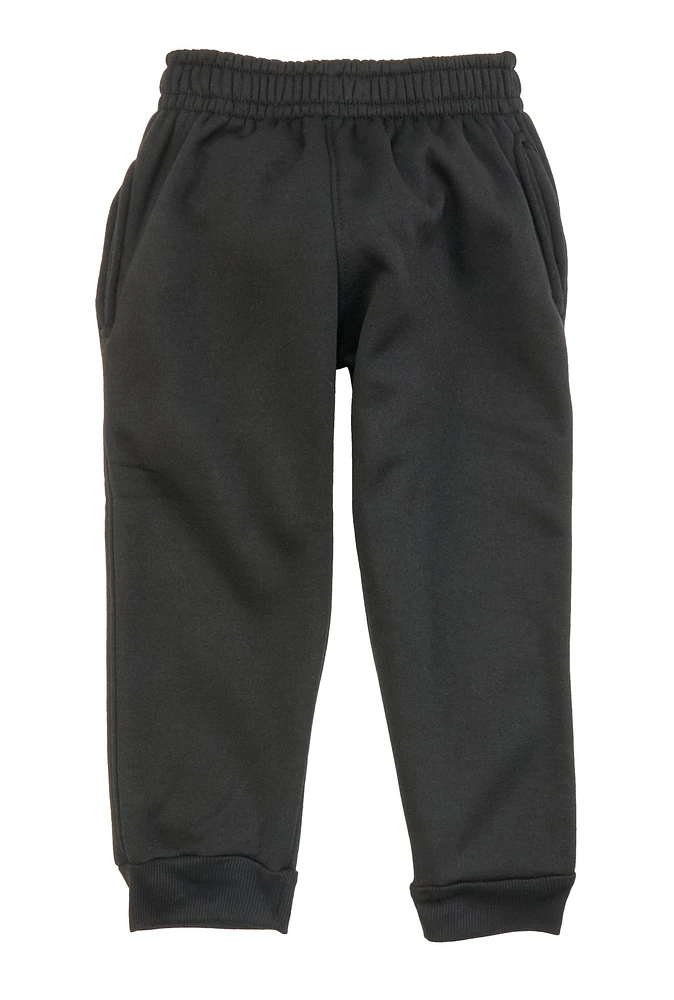 Little Boys Fleece Lined Joggers, Black, Size 4