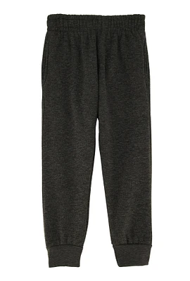 Little Boys Fleece Marled Joggers, Grey, Size 7