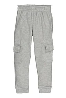 Little Boys Fleece Lined Cargo Joggers, Grey,