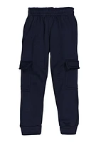 Little Boys Fleece Cargo Pocket Joggers, Blue, Size 4