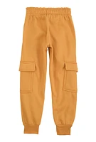 Little Boys Solid Fleece Cargo Pocket Joggers, Khaki, Size 5-6