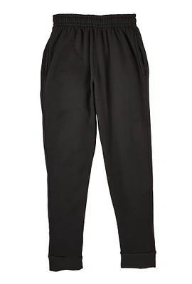 Boys Fleece Lined Joggers, Black, Size 12-14