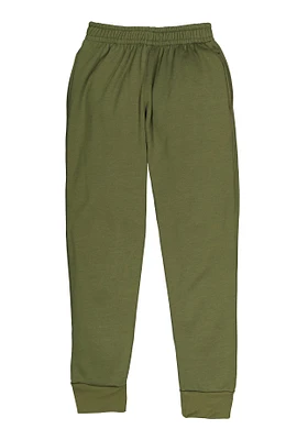 Boys Basic Fleece Joggers, Green, Size 8-10