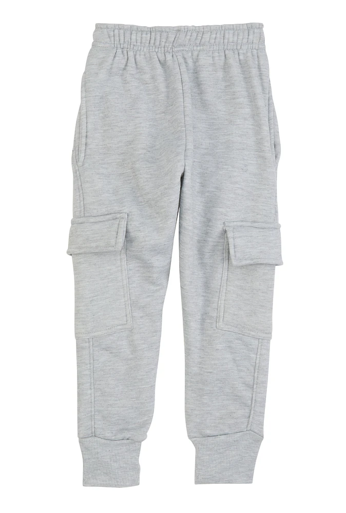 Boys Marled Cargo Pocket Joggers, Grey,