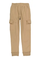 Boys Fleece Lined Cargo Joggers, Khaki,