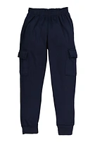 Boys Basic Cargo Joggers, Blue, Size 8-10